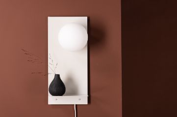 Imagine Lampa de perete Troyes - Gri deschis / Sticla alba