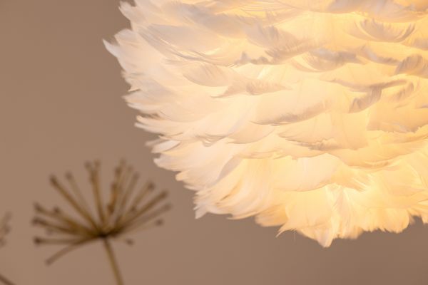 Imagine Nicola - Small Pendant Lamp - White / White artificial feather