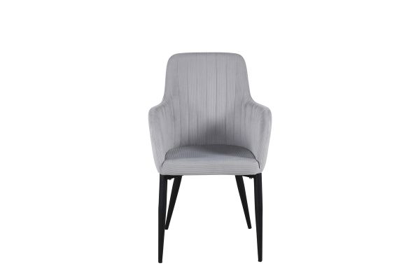 Imagine Vă rugăm să traduceți complet: Comfort Dining Chair - Black Legs / Light Grey Cordutoy