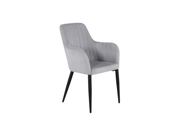 Imagine Vă rugăm să traduceți complet: Comfort Dining Chair - Black Legs / Light Grey Cordutoy