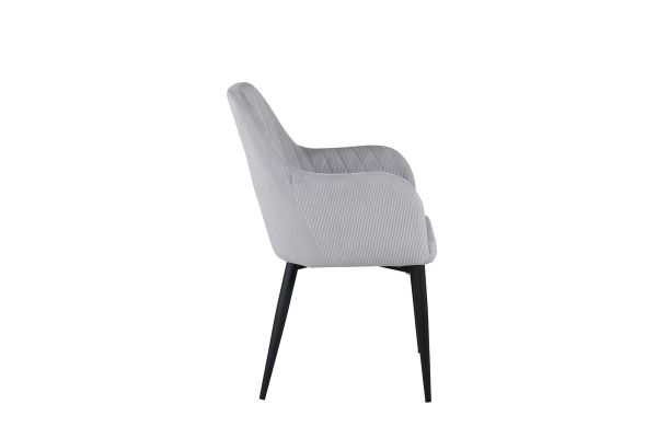 Imagine Vă rugăm să traduceți complet: Comfort Dining Chair - Black Legs / Light Grey Cordutoy