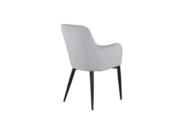 Imagine Vă rugăm să traduceți complet: Comfort Dining Chair - Black Legs / Light Grey Cordutoy