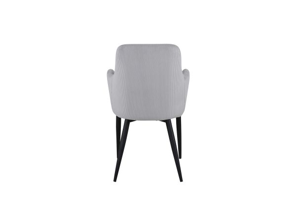 Imagine Vă rugăm să traduceți complet: Comfort Dining Chair - Black Legs / Light Grey Cordutoy