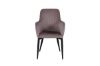 Imagine Set de 2 scaune de dining Comfort - Picioare negre / Catifea roz pudra