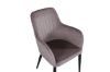 Imagine Set de 2 scaune de dining Comfort - Picioare negre / Catifea roz pudra