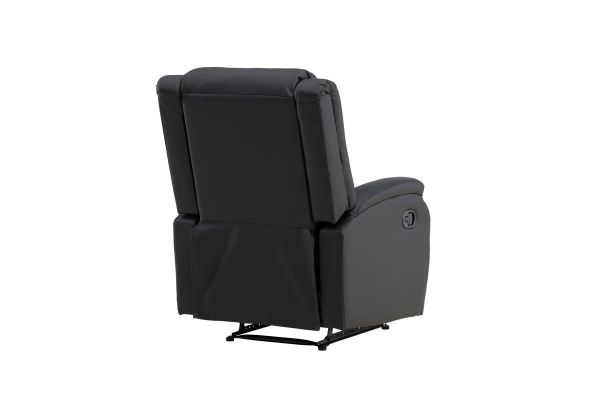 Imagine Recliner-ul Bengt cu Ottoman, din piele neagră PU