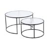 Imagine Twin Sofa Tables ø80+ø60 - Black / Pressed Glass