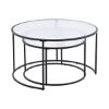 Imagine Twin Sofa Tables ø80+ø60 - Black / Pressed Glass