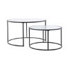 Imagine Twin Sofa Tables ø80+ø60 - Black / Pressed Glass