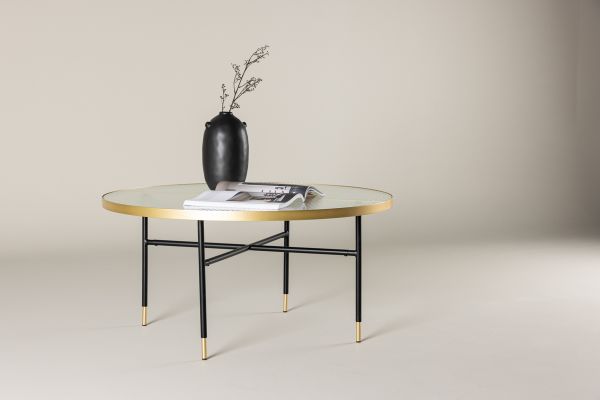 Imagine Bubbles Sofa Table ø98 - Brass / Pressed Glass