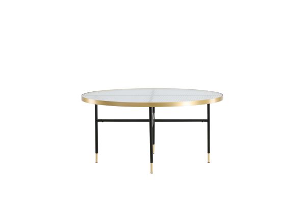 Imagine Bubbles Sofa Table ø98 - Brass / Pressed Glass