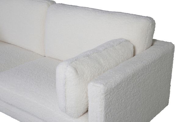 Imagine Sofa cu 3 locuri Boom - Material Teddy Alb