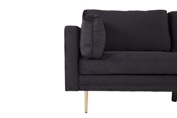 Imagine Sofa cu 3 locuri Boom - Catifea - Negru