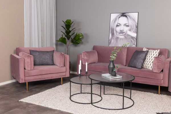 Imagine Extensiv traducere: 

Sofa cu 3 locuri Boom - Catifea - Roz pudrat