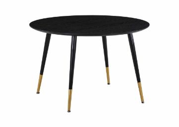 Masa dining 115 cm negru/auriu Dipp