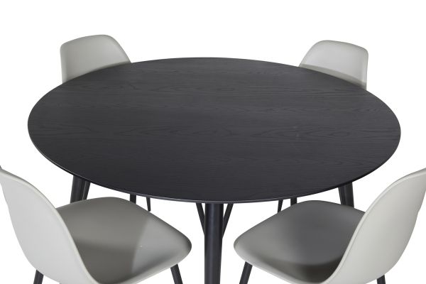 Masa dining 115 cm negru/auriu Dipp