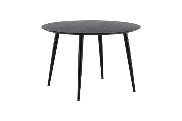 Imagine Masa de Dining Dipp - 115cm - Furnir negru / Picioare complet negre