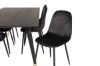 Imagine Masa de dining Dipp - 180*90cm - Furnir negru / picioare negre cu alama dipp