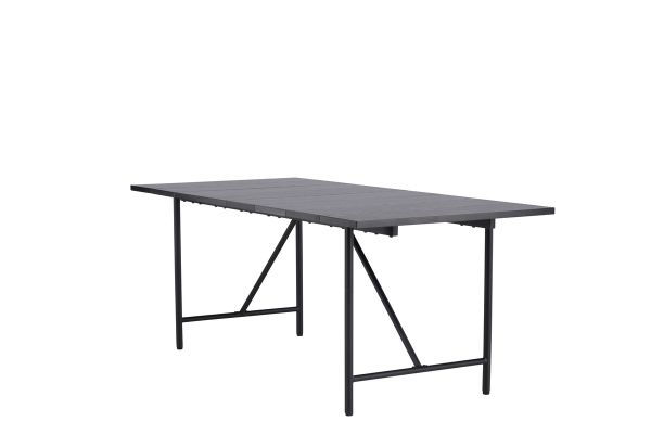 Imagine Masa de dining Astrid 200*75 - Negru mat / Negru mat MDF cu furnir