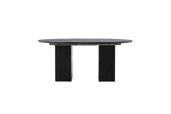 Imagine Masa de dining extensibilă Matilda φ130/180 - Negru / MDF cu furnir