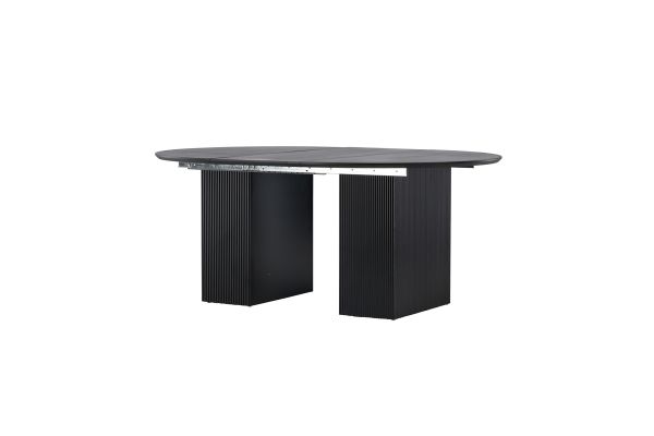 Imagine Masa de dining extensibilă Matilda φ130/180 - Negru / MDF cu furnir