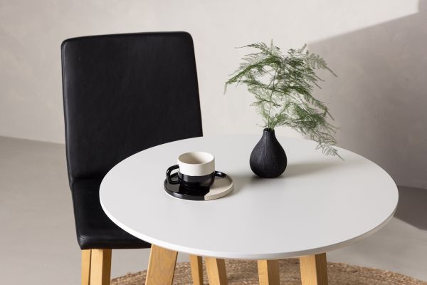 Imagine Masa de dining Leonora φ65 - Aspect de stejar alb / MDF alb