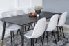 Imagine Set de 2 scaune de dining Polar - Picioare negre - Material gri deschis