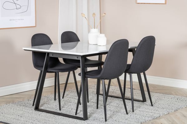 Imagine Vă rugăm să traduceți complet Polar Dining Chair 2-pack - Picioare negre - Material negru