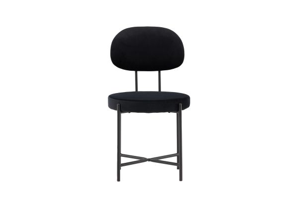 Imagine Setul de 2 scaune de dining Stella - Negru / Catifea neagra