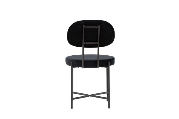 Imagine Setul de 2 scaune de dining Stella - Negru / Catifea neagra