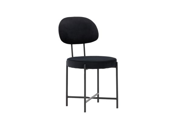 Imagine Setul de 2 scaune de dining Stella - Negru / Catifea neagra