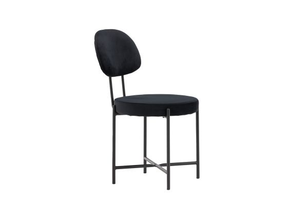 Imagine Setul de 2 scaune de dining Stella - Negru / Catifea neagra