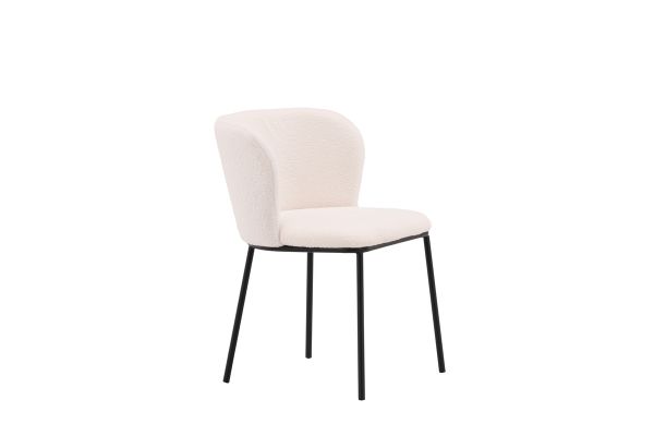 Imagine Setul de 2 scaune de dining Edina - Negru / Alb Boucle