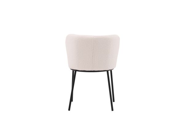 Imagine Setul de 2 scaune de dining Edina - Negru / Alb Boucle