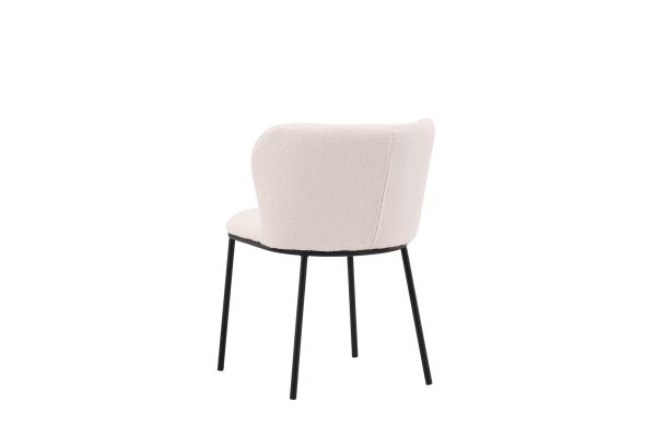 Imagine Setul de 2 scaune de dining Edina - Negru / Alb Boucle