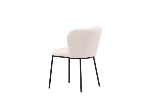 Imagine Setul de 2 scaune de dining Edina - Negru / Alb Boucle