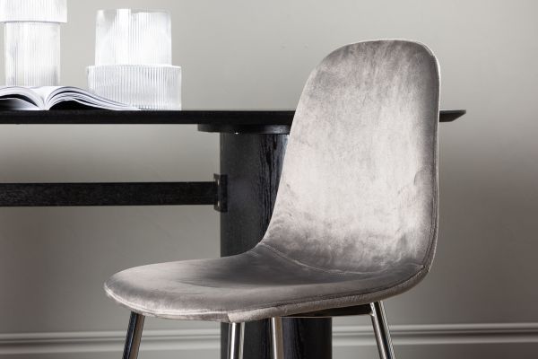 Imagine Eva Dining Chair 2-pack - Light grey / Light grey Velvet