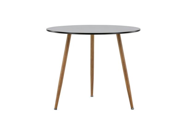 Imagine Masa de dining Polar ø90 - Aspect de stejar închis / MDF negru