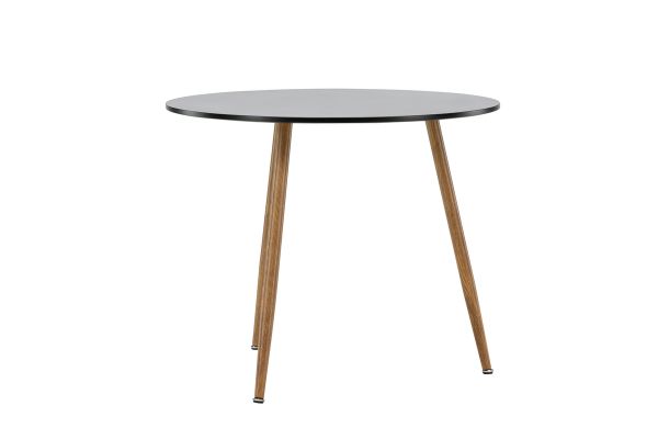 Imagine Masa de dining Polar ø90 - Aspect de stejar închis / MDF negru