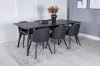 Imagine Set de 2 scaune de dining Velvet - picioare negre - material negru