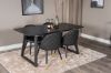 Imagine Setul de 2 scaune pentru dining Velvet cu detaliu in metal brass si cusaturi in spate - Negru / PU