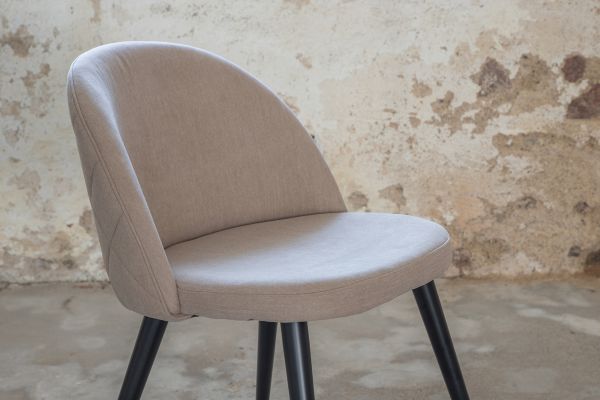 Scaun tapitat bej inchis/negru Velvet