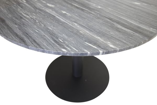 Imagine Masa de dining Estelle rotunda 106cm marmură gri / picioare negre