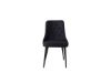 Imagine Scaun de lux de dining Velvet Deluxe, set de 2 - Picioare negre - Material negru