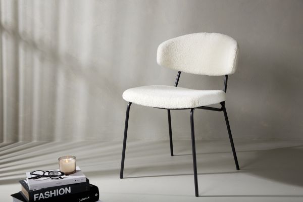 Imagine Chico Dining Chair 2-pack - Black / White Boucle