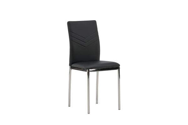 Imagine Vă rugăm să traduceți complet  Scaun de dining Lily - 2 bucăți - Picior cromat / PU negru