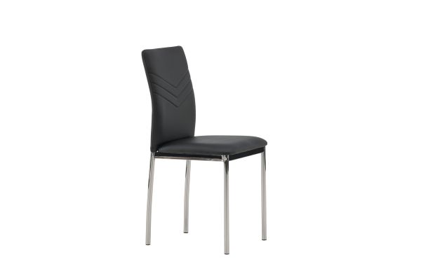 Imagine Vă rugăm să traduceți complet  Scaun de dining Lily - 2 bucăți - Picior cromat / PU negru