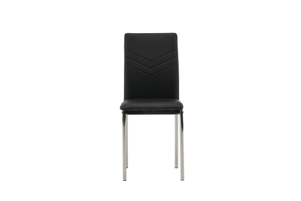 Imagine Vă rugăm să traduceți complet  Scaun de dining Lily - 2 bucăți - Picior cromat / PU negru