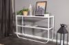 Imagine Rocker Side Table - White / Grey smokey glass