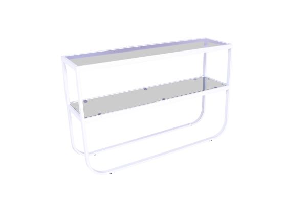 Imagine Rocker Side Table - White / Grey smokey glass